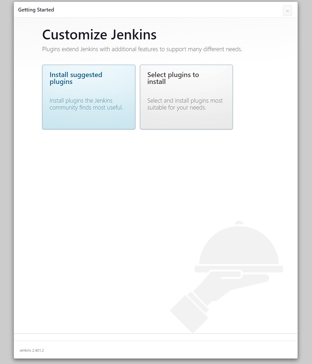 Jenkins自訂外掛介面，選擇安裝建議外掛