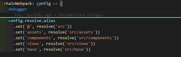 Vue config的chainWebpack方法設定debugger