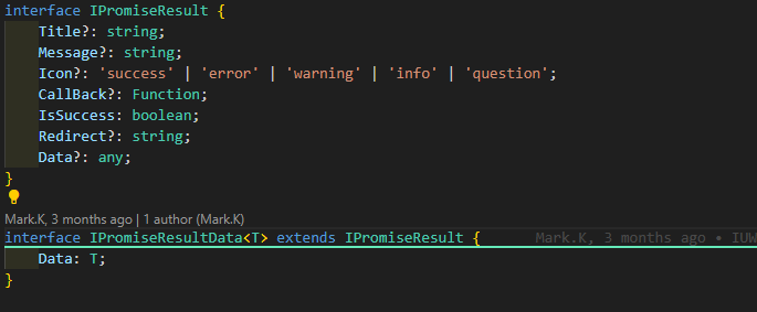 Promise結果與資料的TypeScript介面定義
