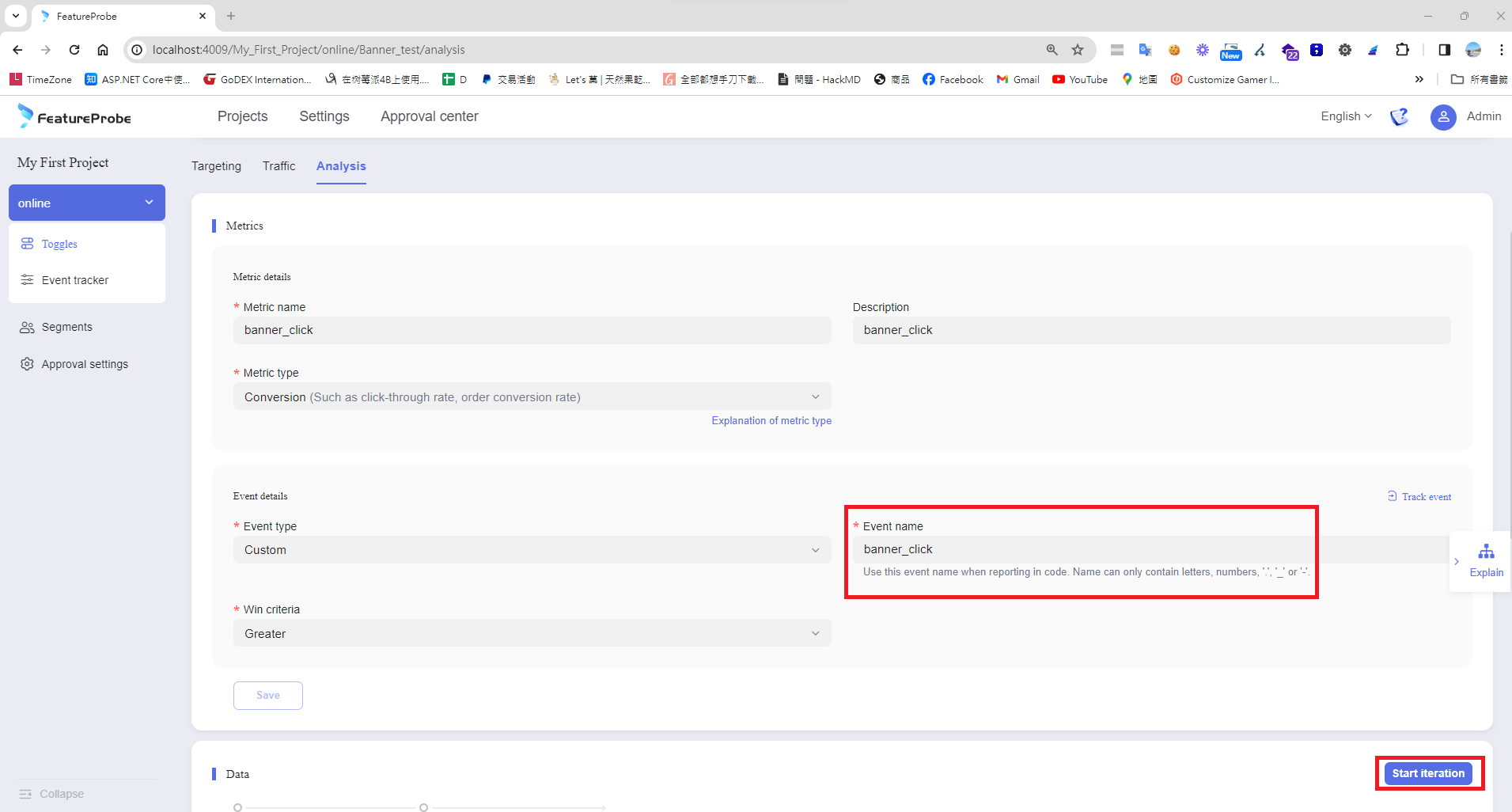 set up conversion event