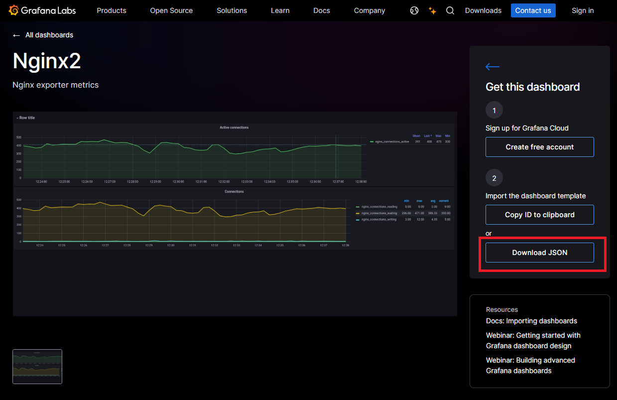 Download Dashboard Settings