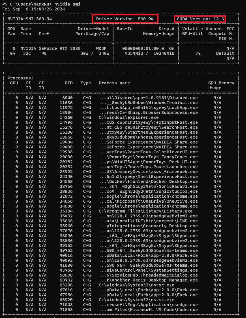 test cuda version